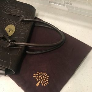 Mulberry Bayswater Croc Print in Chocolate